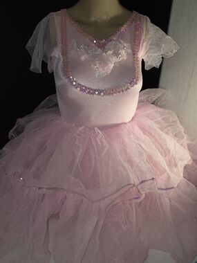 Pink Tulle Ballet Dress Costume with Sequin Trim Nutcracker Ballerina Fairy